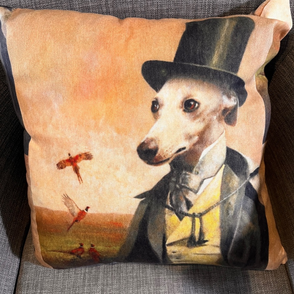 Victorian Whippet Art Print Pillow-Cover & Insert